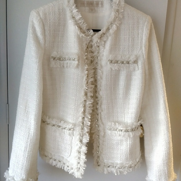 Boston Proper Jackets & Blazers - BOSTON PROPER tweed white jacket